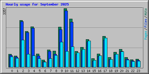 Hourly usage for September 2025