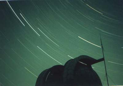 Photo: View over the dome at night